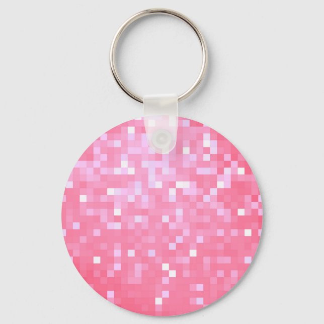 Pink Pixel Sparkle Keychain (Front)