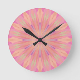 Pink Pixels 3 Round Clock