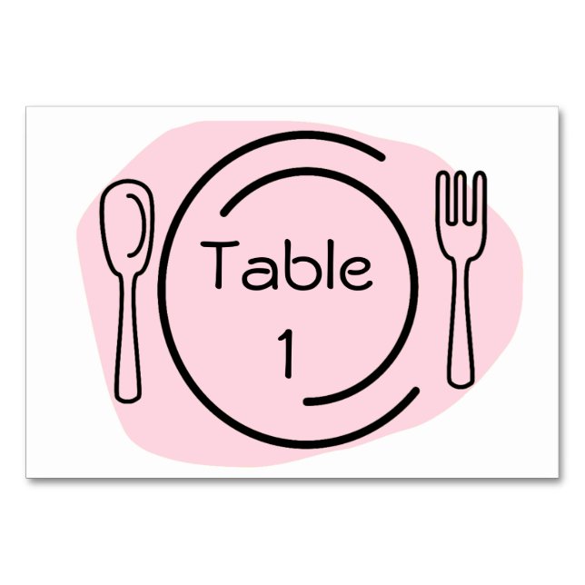 Pink Place Setting Table Number (Back)