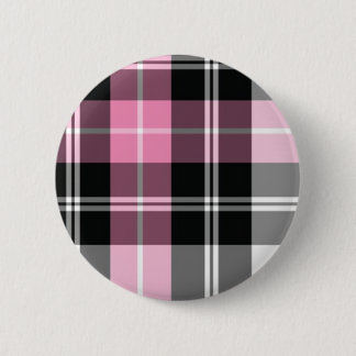 pink plaid 2 inch round button