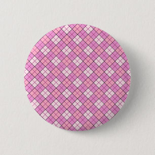 Pink Plaid 2 Inch Round Button