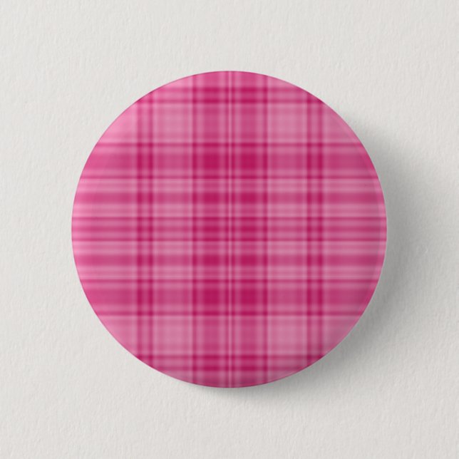 Pink Plaid 2 Inch Round Button (Front)