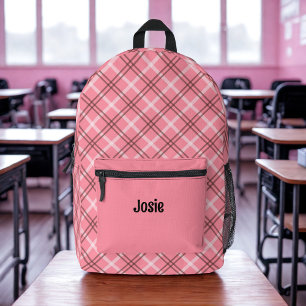 Pink Plaid Backpack
