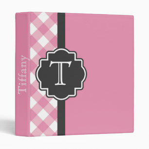 Pink Plaid Binder