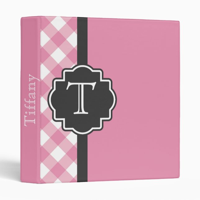 Pink Plaid Binder (Front/Spine)