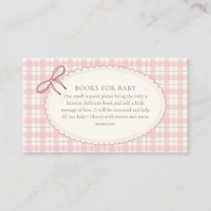 Pink Plaid Book for Baby Girl   Little Chick Enclosure Card