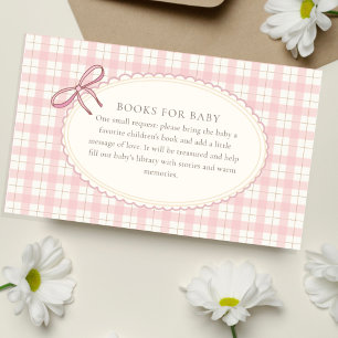 Pink Plaid Book for Baby Girl Little Chick Enclosure Card