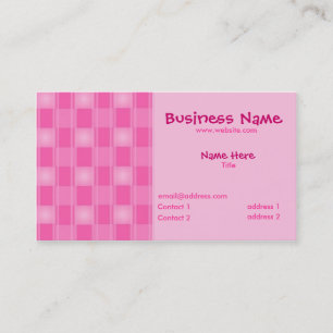 Pink Plaid Business Card