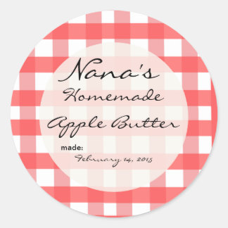 Pink Plaid Canning lid cover for 2.5 inch lid Classic Round Sticker