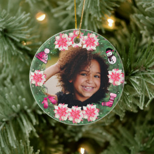 Pink Plaid Christmas Holiday Ornament