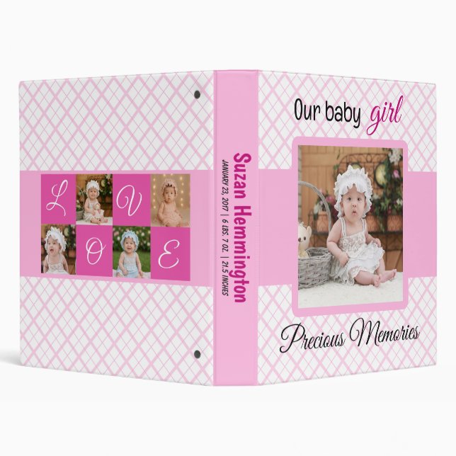 Pink plaid customized binder (Background)