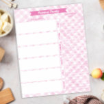 Pink Plaid Family Meal Planner and Shopping List  Notepad<br><div class="desc">Pink plaid family meal planner and shopping list for an organized week ahead any family can use. This meal planner template could be customized by changing the wording as you see fit. You could change it for events and scheduling or more niche needs as needed. Makes a great gift idea...</div>