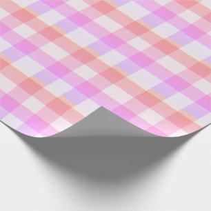 Pink Plaid Gingham Country Farmhouse Simple Wrapping Paper