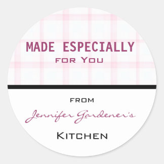 Pink Plaid Jar Sticker