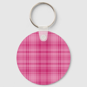 Pink Plaid Keychain