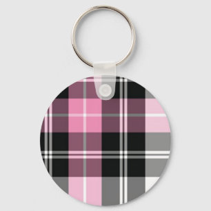 pink plaid keychain