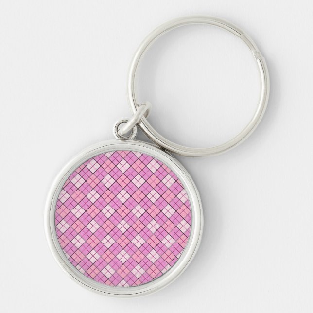 Pink Plaid Keychain (Front)
