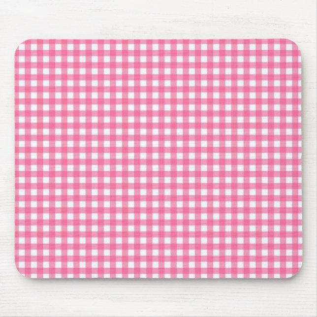 Pink Plaid Mousepad (Front)