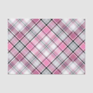 Pink Plaid Pattern Chic Tissue Paper