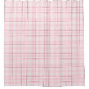 Pink Plaid Shower Curtain