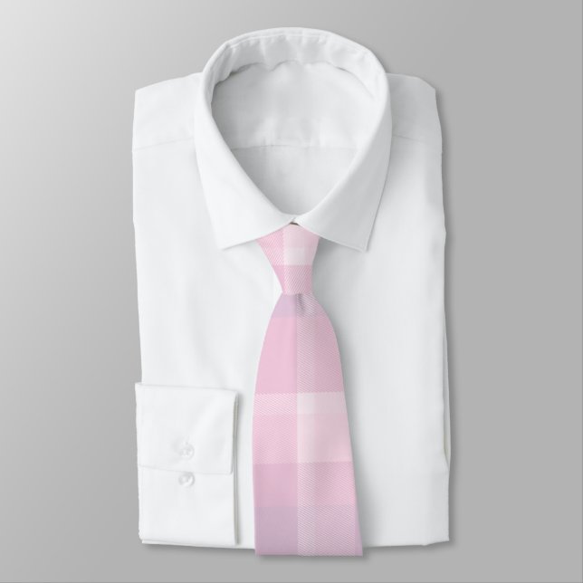 Pink Plaid Tie (Tied)