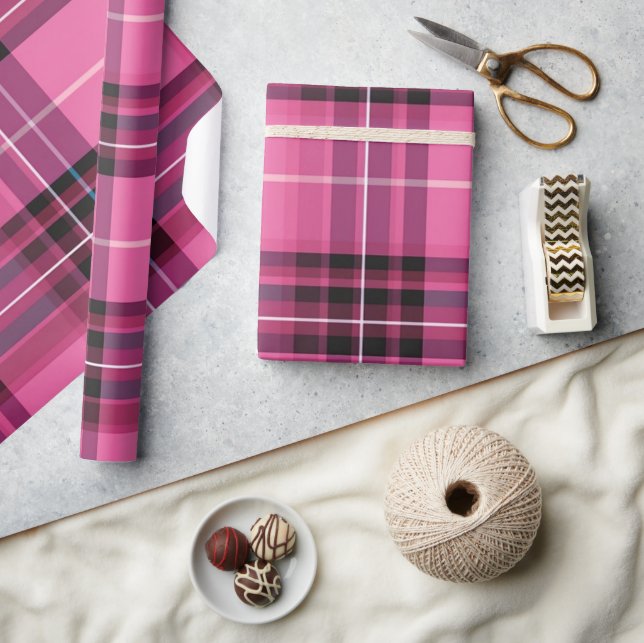 Pink Plaid Wrapping Paper (Crafts)
