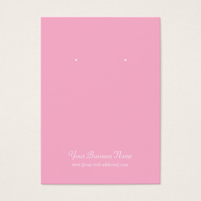 Pink Plain Simple Custom Earring Card (Front)
