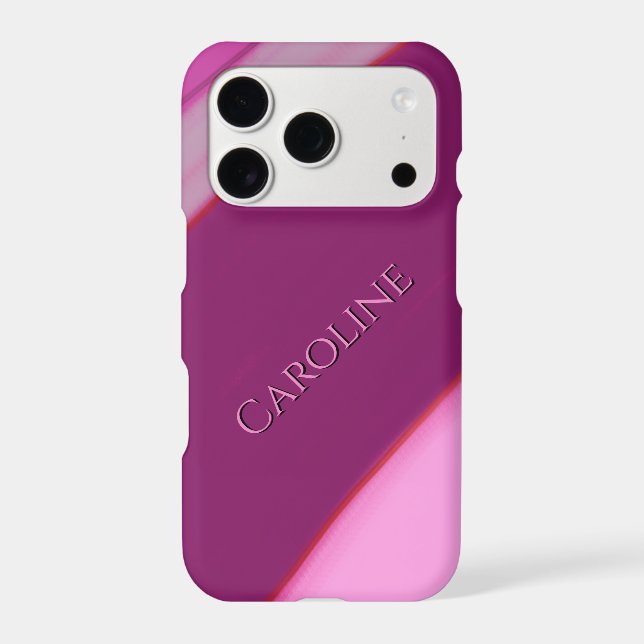 Pink Plum Stripes Personalized Name  (Back)