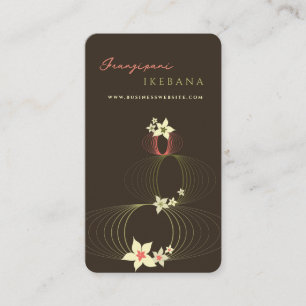 Pink Plumeria Frangipani Flowers Chic Ikebana Zen Business Card
