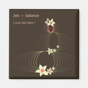 Pink Plumeria Frangipani Flowers Chic Ikebana Zen Magnet