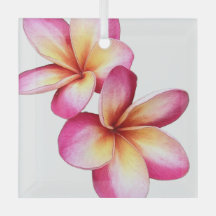 Pink Plumeria Ornament