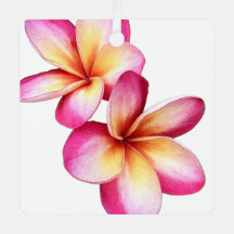 Pink Plumeria Ornament
