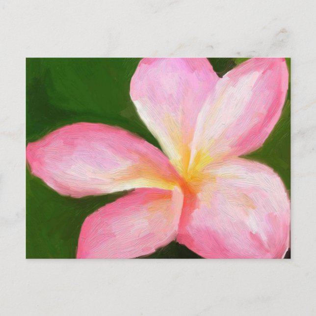 pink plumeria postcard (Front)
