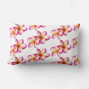 Pink Plumeria Throw Pillow