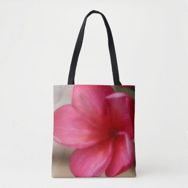 Pink Plumeria Tote Bag (Front)
