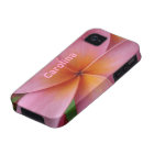 Pink Plumeria Tropical Flower Custom Name  Cover