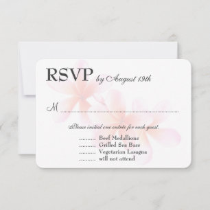 Pink Plumeria White RSVP with Meal Selection