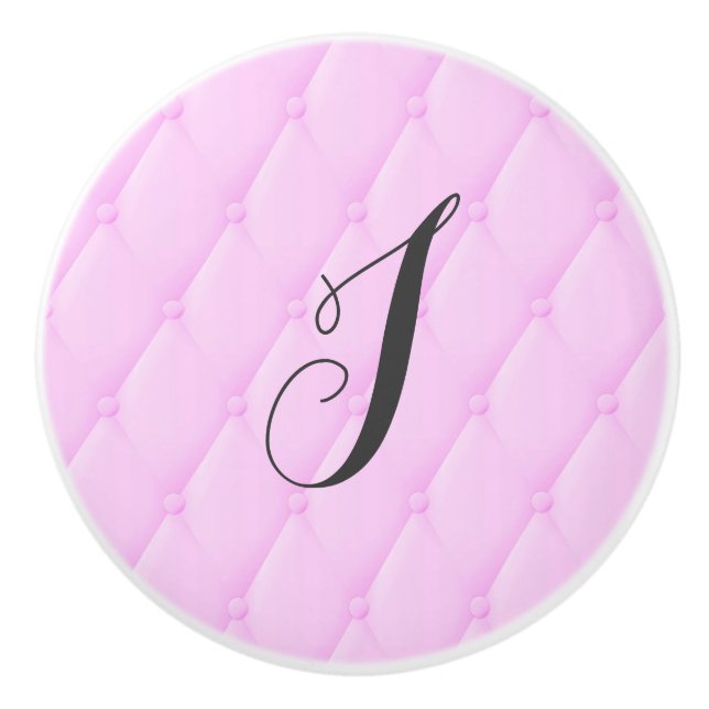 Pink Plush Glam Girls Personalized Bedroom Dresser Ceramic Knob (Front)