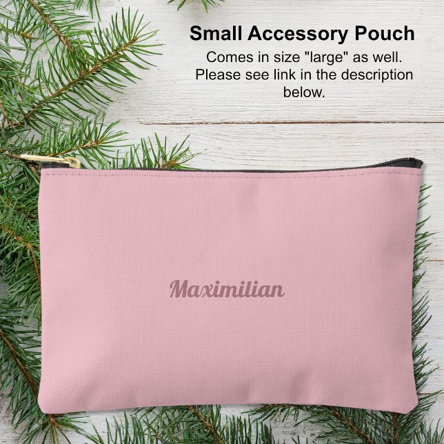 Pink - Pochette à Accessoires Petits Solides (Small Accessory Pouch - Pink - Solid by Leapfroglisics Shop)