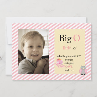 Pink Poem Striped Baby Girl Announcement O