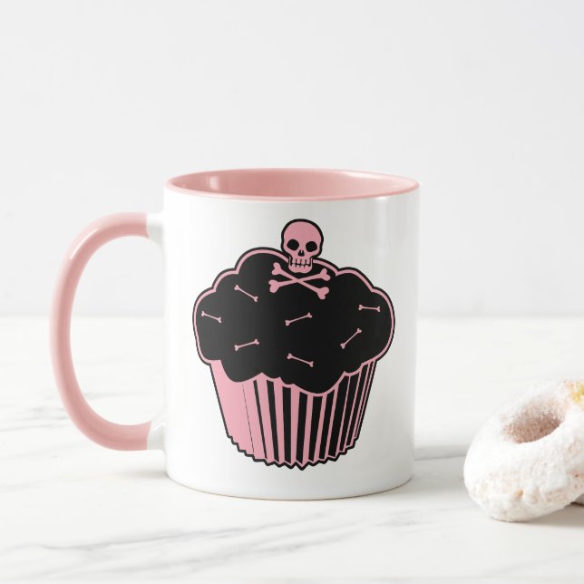Pink Poison Cupcake Mug (With Donut)