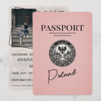Pink Poland Passport Save The Date