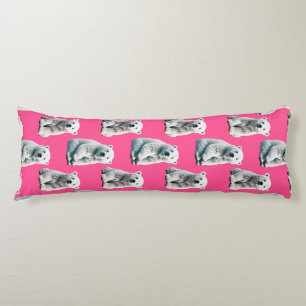 Pink Polar Bear Pattern Design  Body Pillow