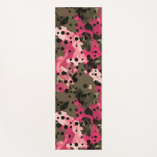Pink Polcamo Polka Dot and Camouflage Hybrid Yoga Mat