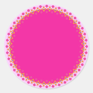 Pink Polka Border Blank Template Label