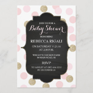 Pink Polka Dot Baby Shower Invitation ~ Girl