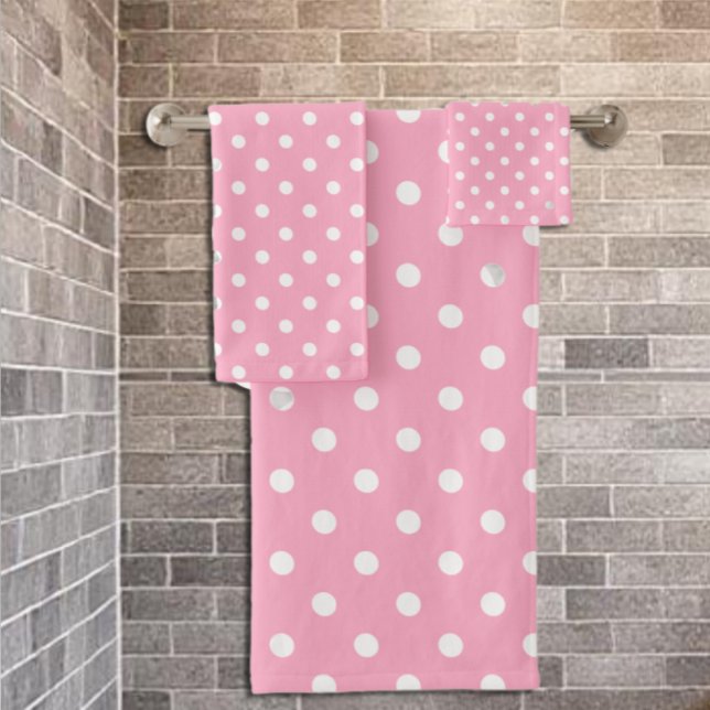 Pink Polka Dot Bath Towel Set (Creator Uploaded)