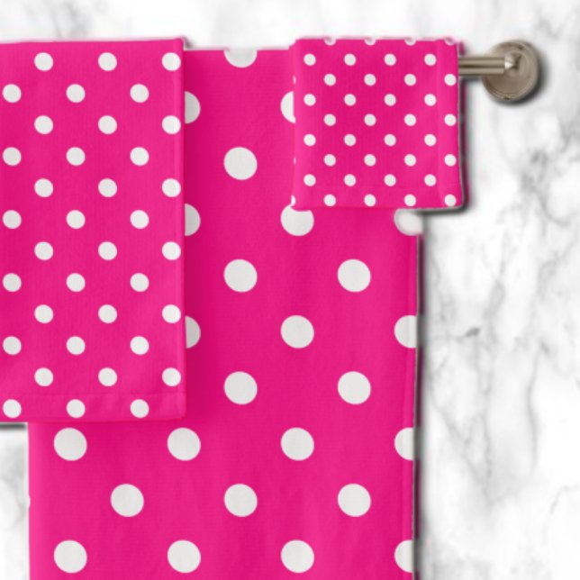 Pink Polka Dot Bath Towel Set (Creator Uploaded)