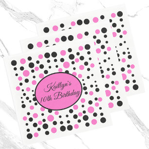 Pink Polka Dot Birthday Napkin