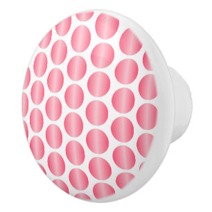 Pink Polka Dot Design Ceramic Knob